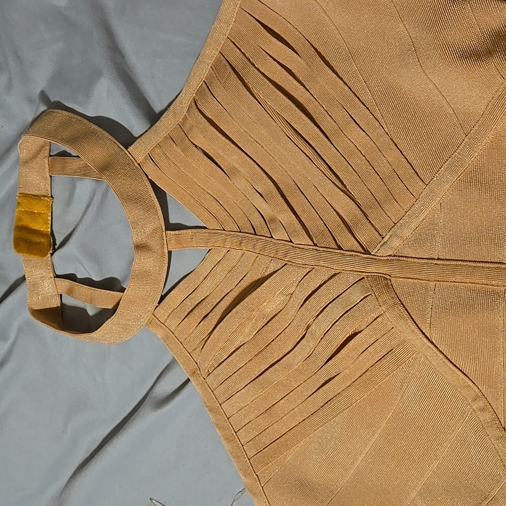 Caramel bandage dress
